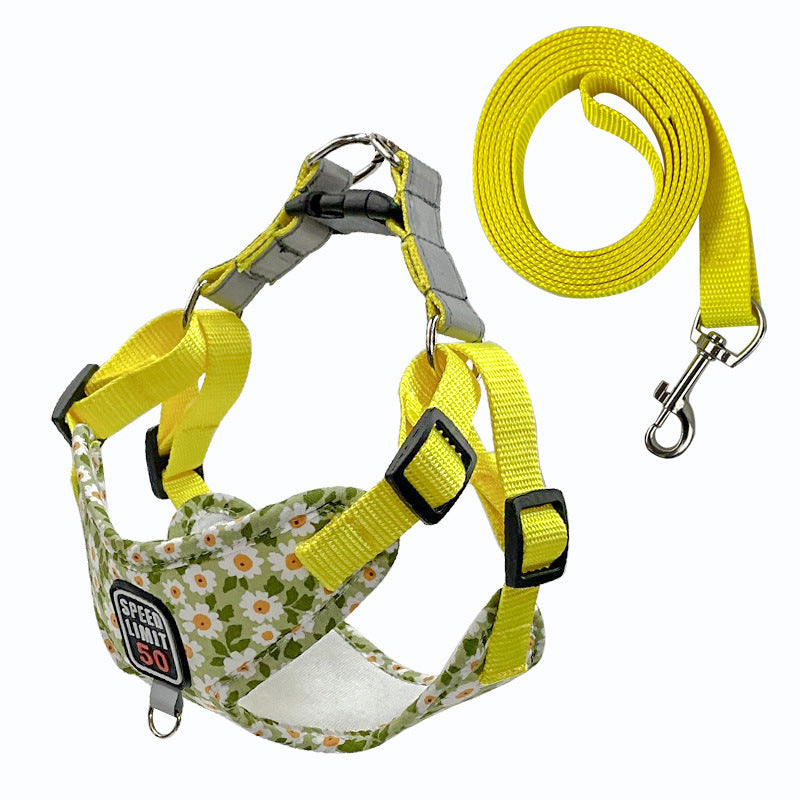 KFX-6897085 Lavender, Mint Green, and Peach Powder Dog Traction Rope with Chest Strap and Lead Rope
