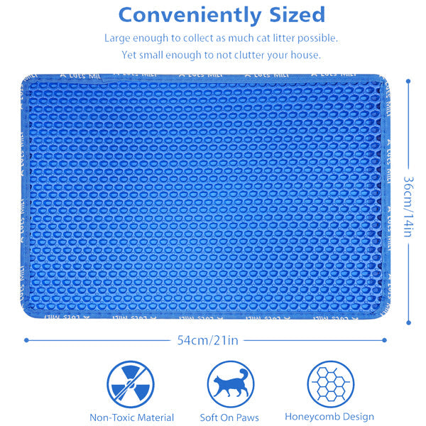 KFX-6899645 Double Layer Cat Litter Pad with Rice-Shaped Design for Easy Cleanup and Floor Protection