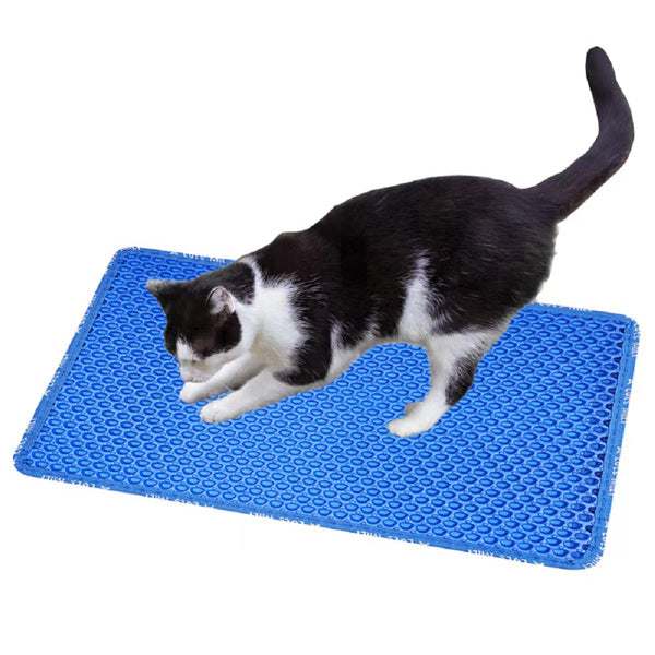 KFX-6899645 Double Layer Cat Litter Pad with Rice-Shaped Design for Easy Cleanup and Floor Protection