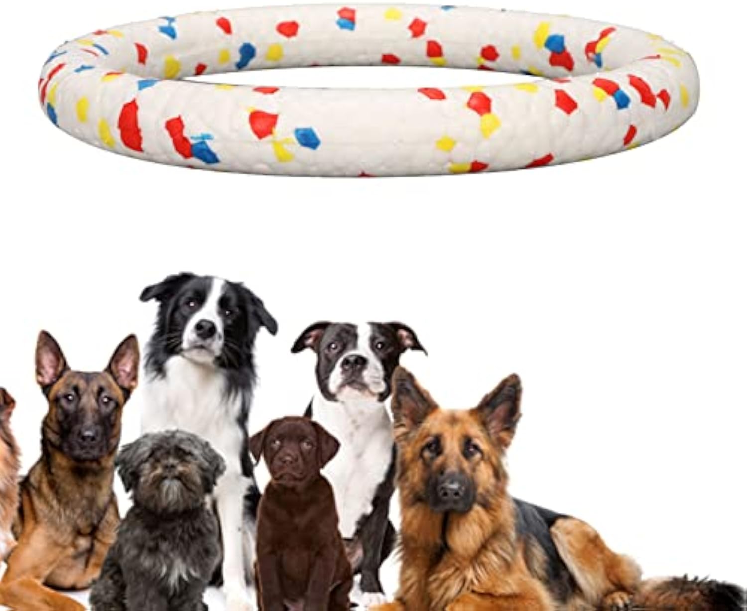 KFX-6905021 Soft Floating Dog Toy Ball and Ring – Interactive Chew Toy for Medium and Large Dogs, Durable and Easy to Clean