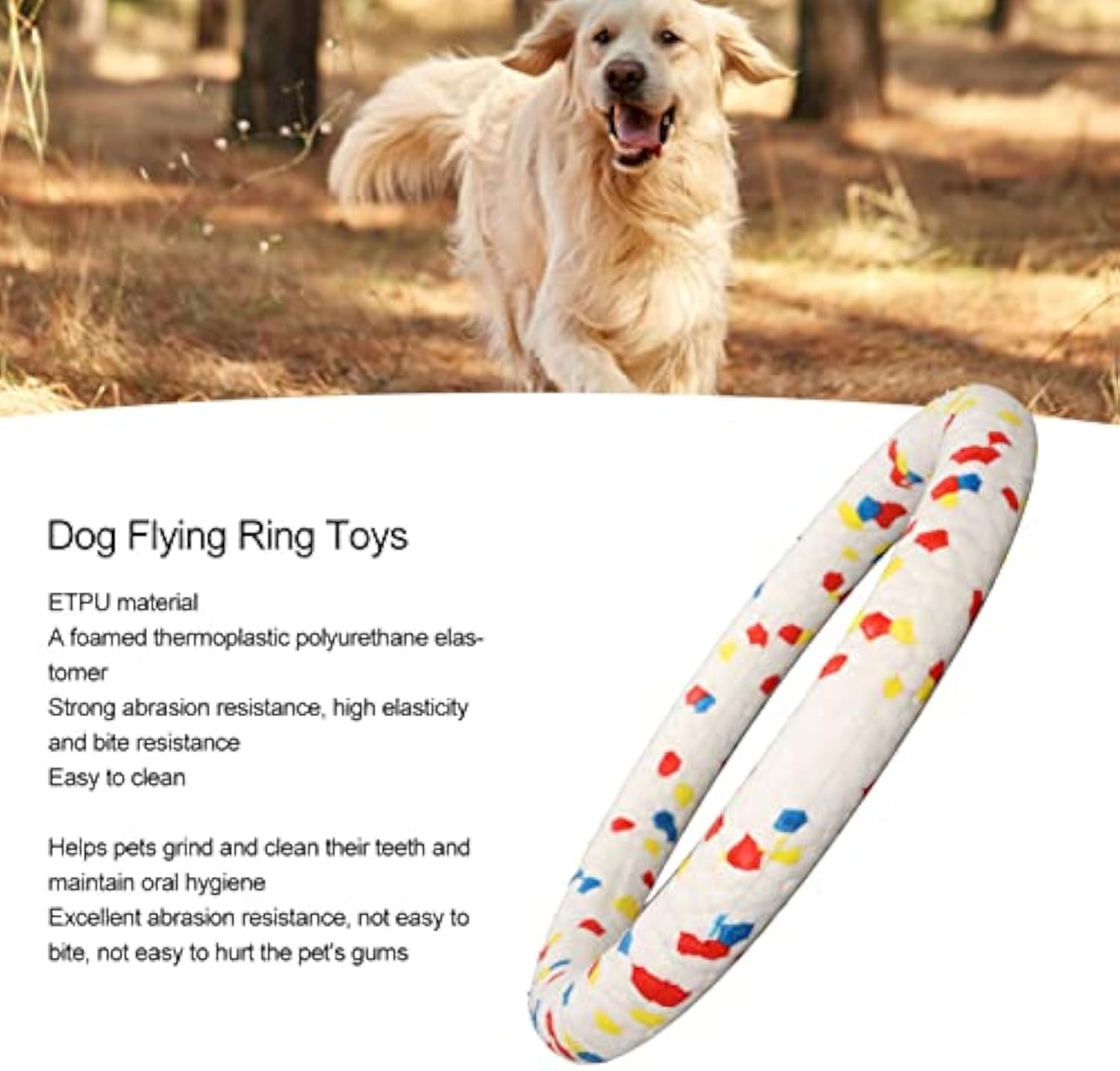 KFX-6905021 Soft Floating Dog Toy Ball and Ring – Interactive Chew Toy for Medium and Large Dogs, Durable and Easy to Clean