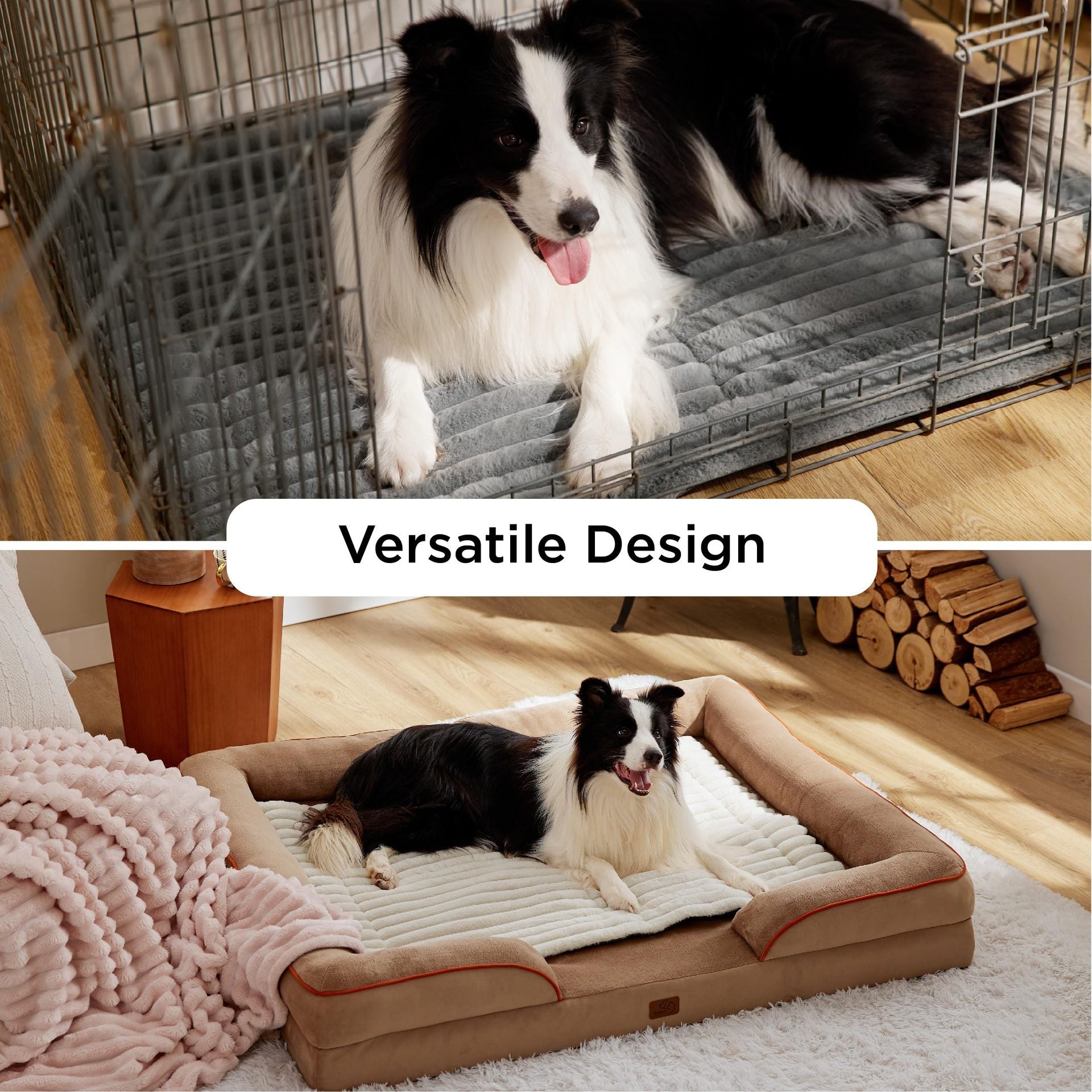 KFX-6905405 Self-Warming Cat and Dog Mat - Soft Thermal Pet Crate Pad with No-Slip Bottom for Indoor/Outdoor Use