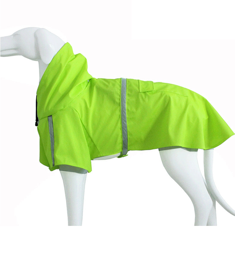 KFX-6905917 Waterproof Reflective Pet Raincoat with Adjustable Fit and Back Pocket