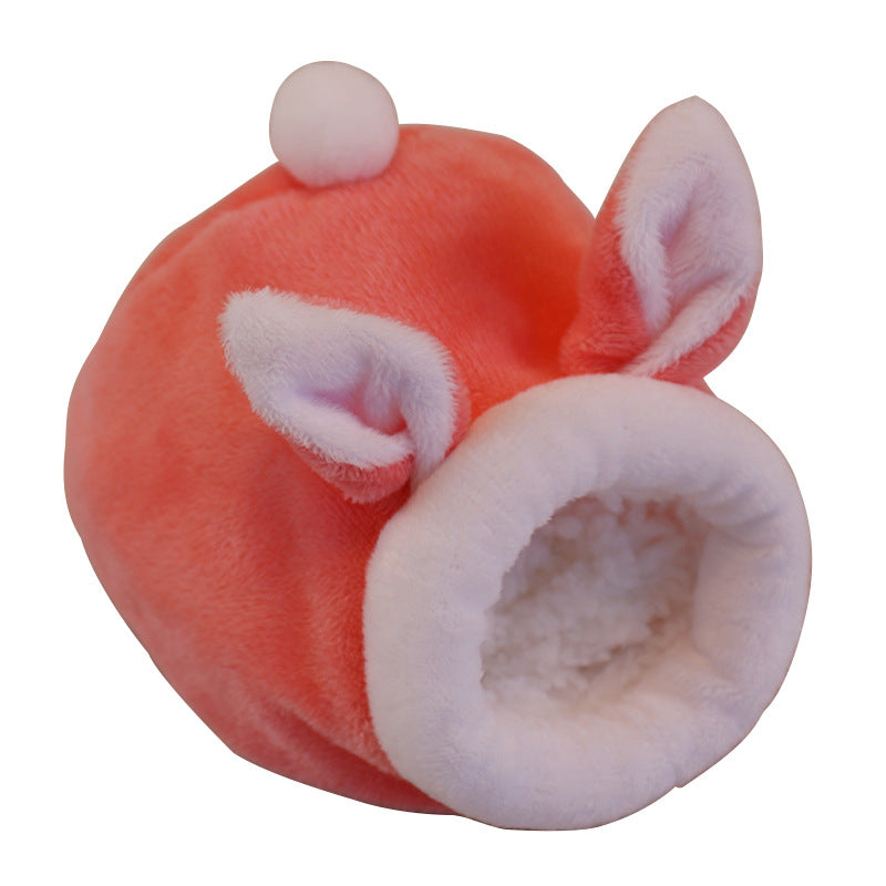 KFX-6907581 Cozy Flannel Cartoon Pet Bed for Small Animals - Hamsters, Guinea Pigs, and More