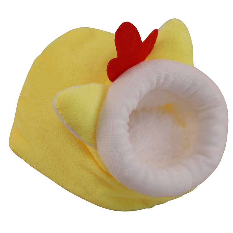 KFX-6907581 Cozy Flannel Cartoon Pet Bed for Small Animals - Hamsters, Guinea Pigs, and More