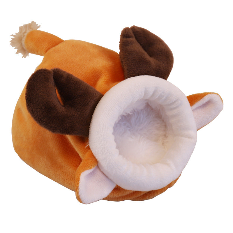 KFX-6907581 Cozy Flannel Cartoon Pet Bed for Small Animals - Hamsters, Guinea Pigs, and More