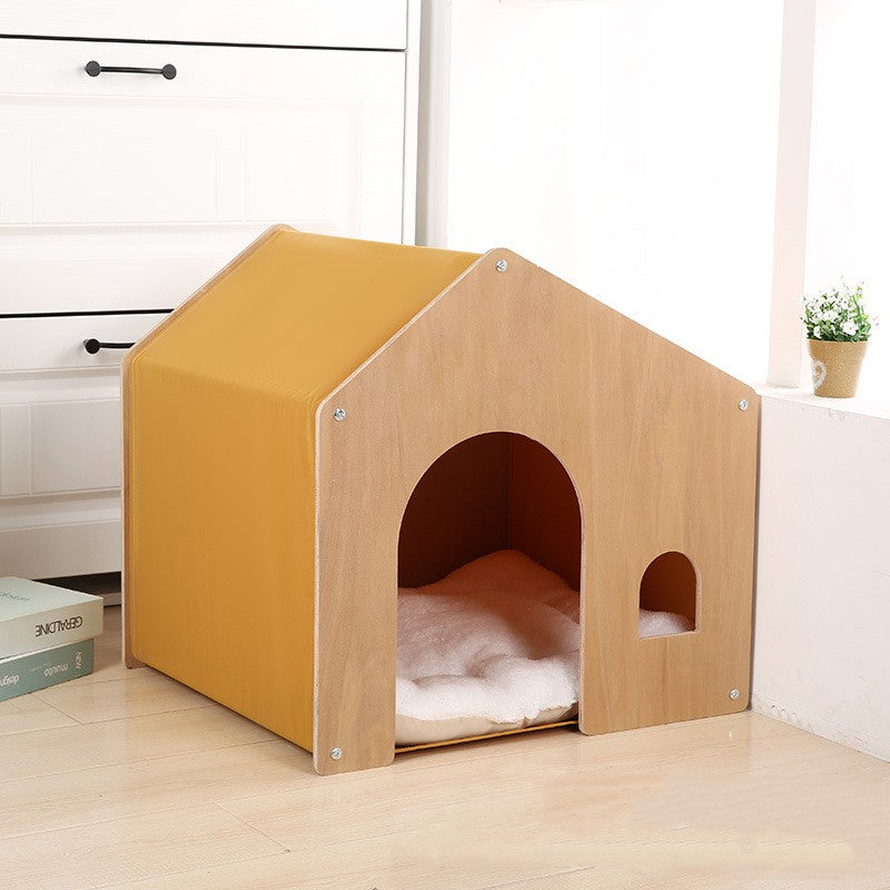 KFX-6908349 Wooden Pet Tent for Cats and Dogs - Eco-Friendly Four Seasons Design