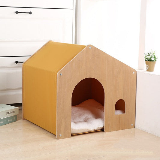 KFX-6908349 Wooden Pet Tent for Cats and Dogs - Eco-Friendly Four Seasons Design