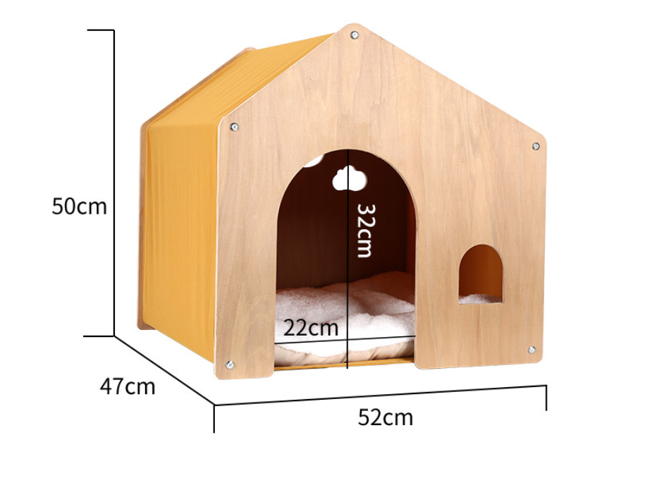 KFX-6908349 Wooden Pet Tent for Cats and Dogs - Eco-Friendly Four Seasons Design