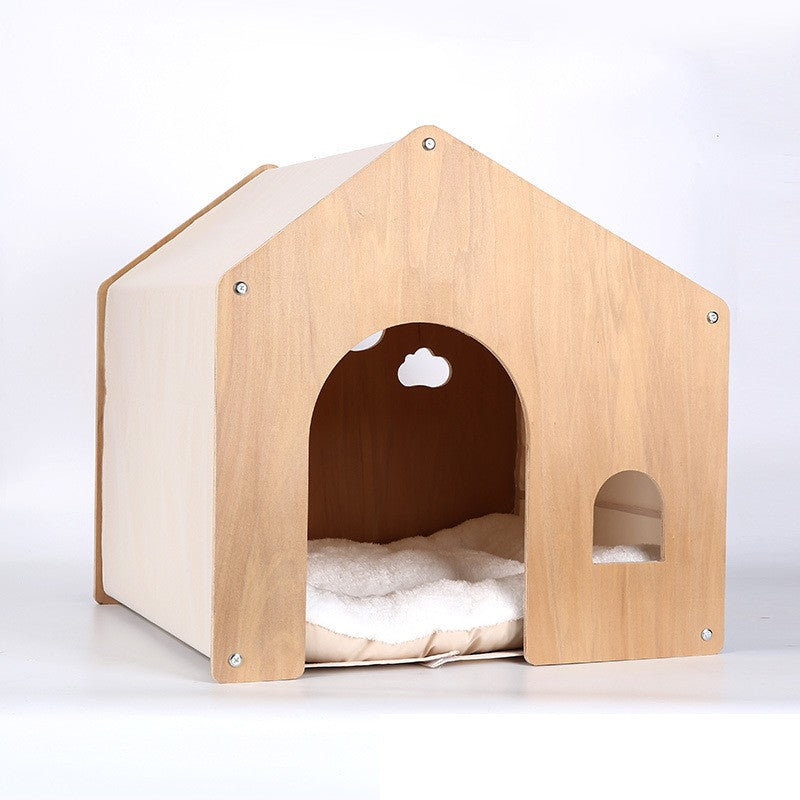 KFX-6908349 Wooden Pet Tent for Cats and Dogs - Eco-Friendly Four Seasons Design