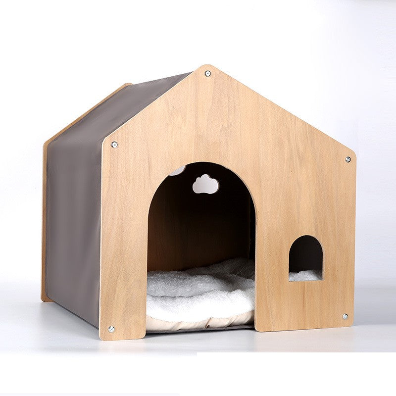 KFX-6908349 Wooden Pet Tent for Cats and Dogs - Eco-Friendly Four Seasons Design