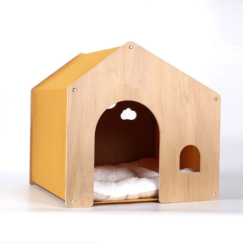 KFX-6908349 Wooden Pet Tent for Cats and Dogs - Eco-Friendly Four Seasons Design