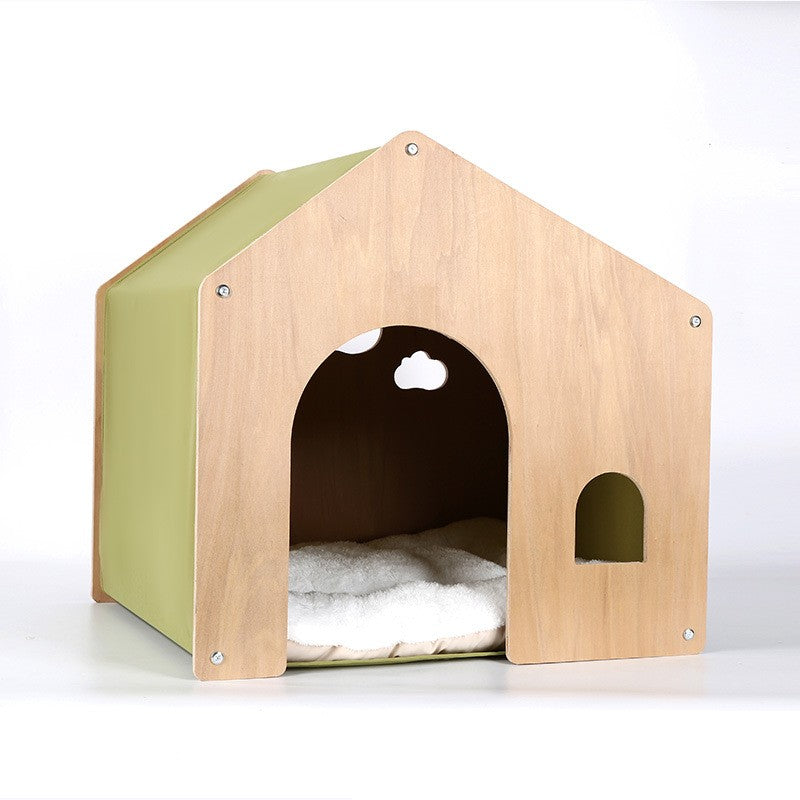 KFX-6908349 Wooden Pet Tent for Cats and Dogs - Eco-Friendly Four Seasons Design