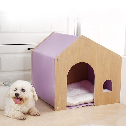 KFX-6908349 Wooden Pet Tent for Cats and Dogs - Eco-Friendly Four Seasons Design