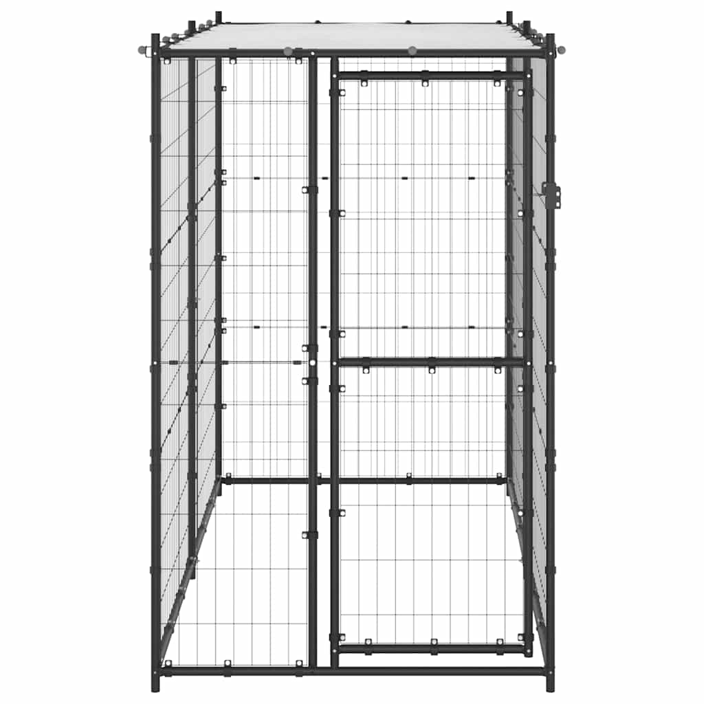 KFX-6908605 Outdoor Dog Kennel with Roof - Versatile Play Space with Secure Mesh and Water-Repellent Cover, 110x220x180 cm