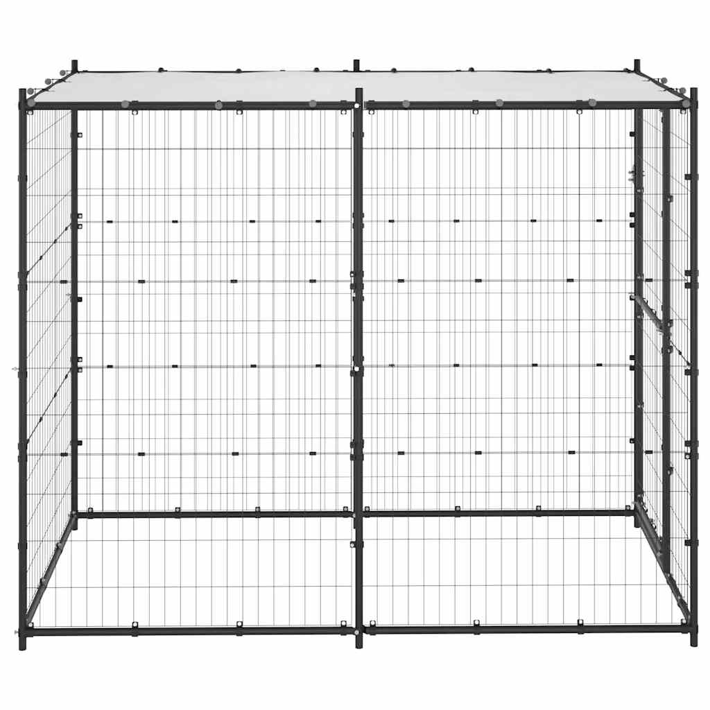 KFX-6908605 Outdoor Dog Kennel with Roof - Versatile Play Space with Secure Mesh and Water-Repellent Cover, 110x220x180 cm