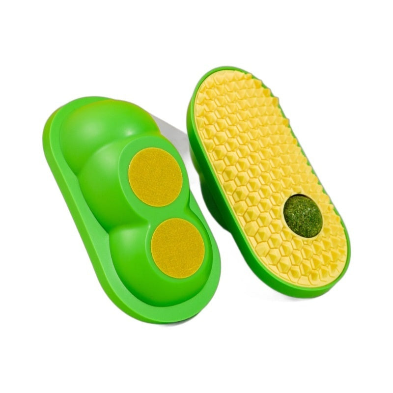 KFX-6909501 Cat Self-Service Scratching Toy - Durable ABS and TPE Material, Available in Yellow, Green, and Pink (14 x 6.5 cm)