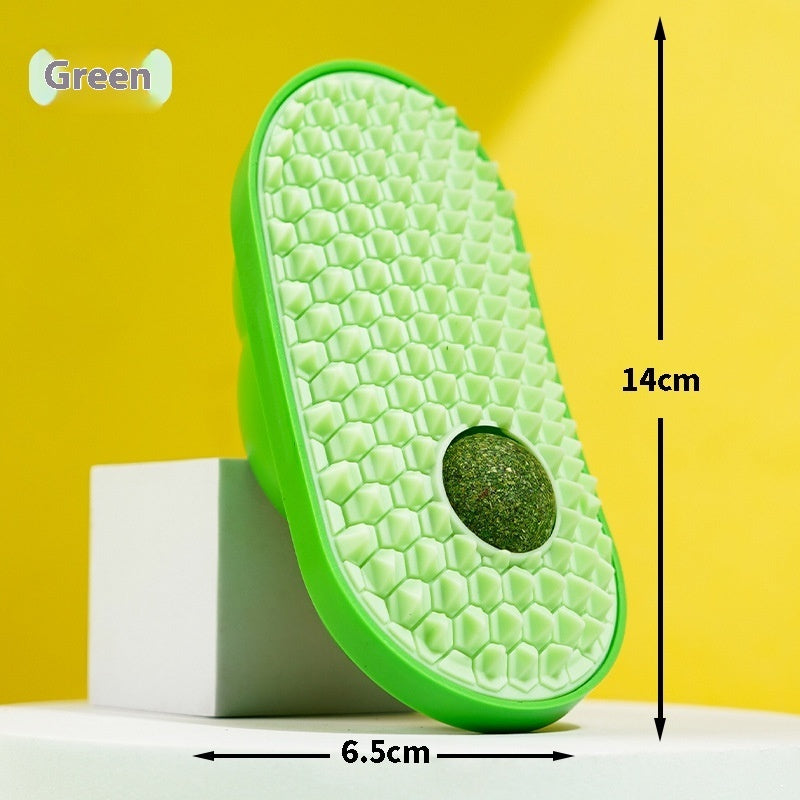 KFX-6909501 Cat Self-Service Scratching Toy - Durable ABS and TPE Material, Available in Yellow, Green, and Pink (14 x 6.5 cm)