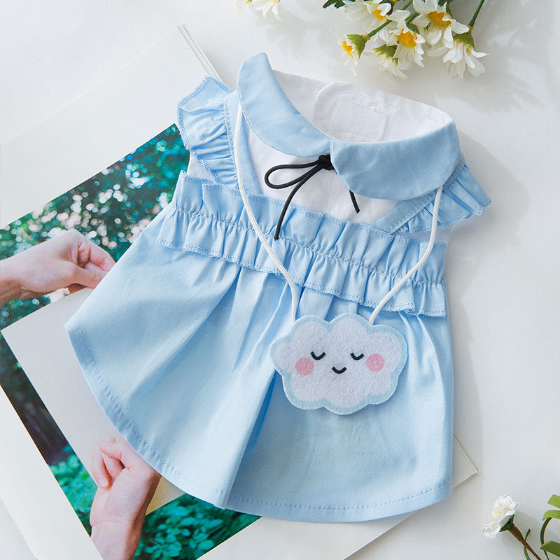 KFX-6909885 Cute Woven Cloth Cat Vest Skirt - Available in Multiple Sizes
