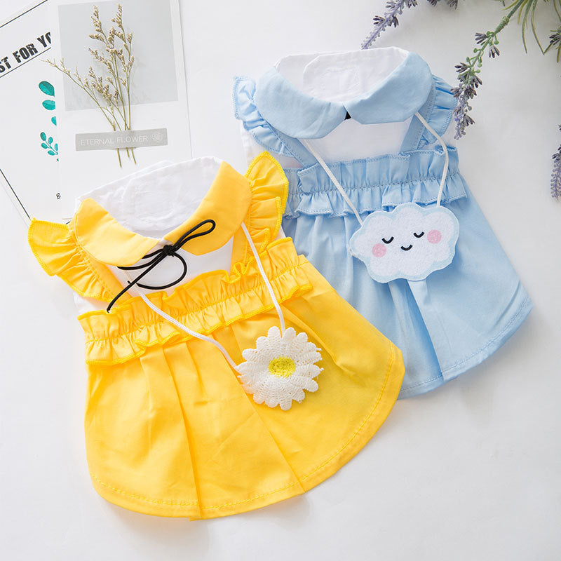 KFX-6909885 Cute Woven Cloth Cat Vest Skirt - Available in Multiple Sizes