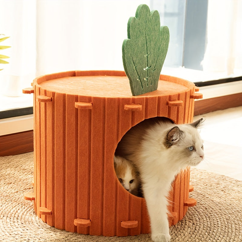 KFX-6910781 Semi-Enclosed Felt Cat Tunnel Nest - Medium & Large Sizes Available