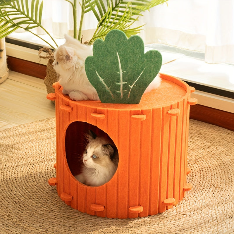 KFX-6910781 Semi-Enclosed Felt Cat Tunnel Nest - Medium & Large Sizes Available