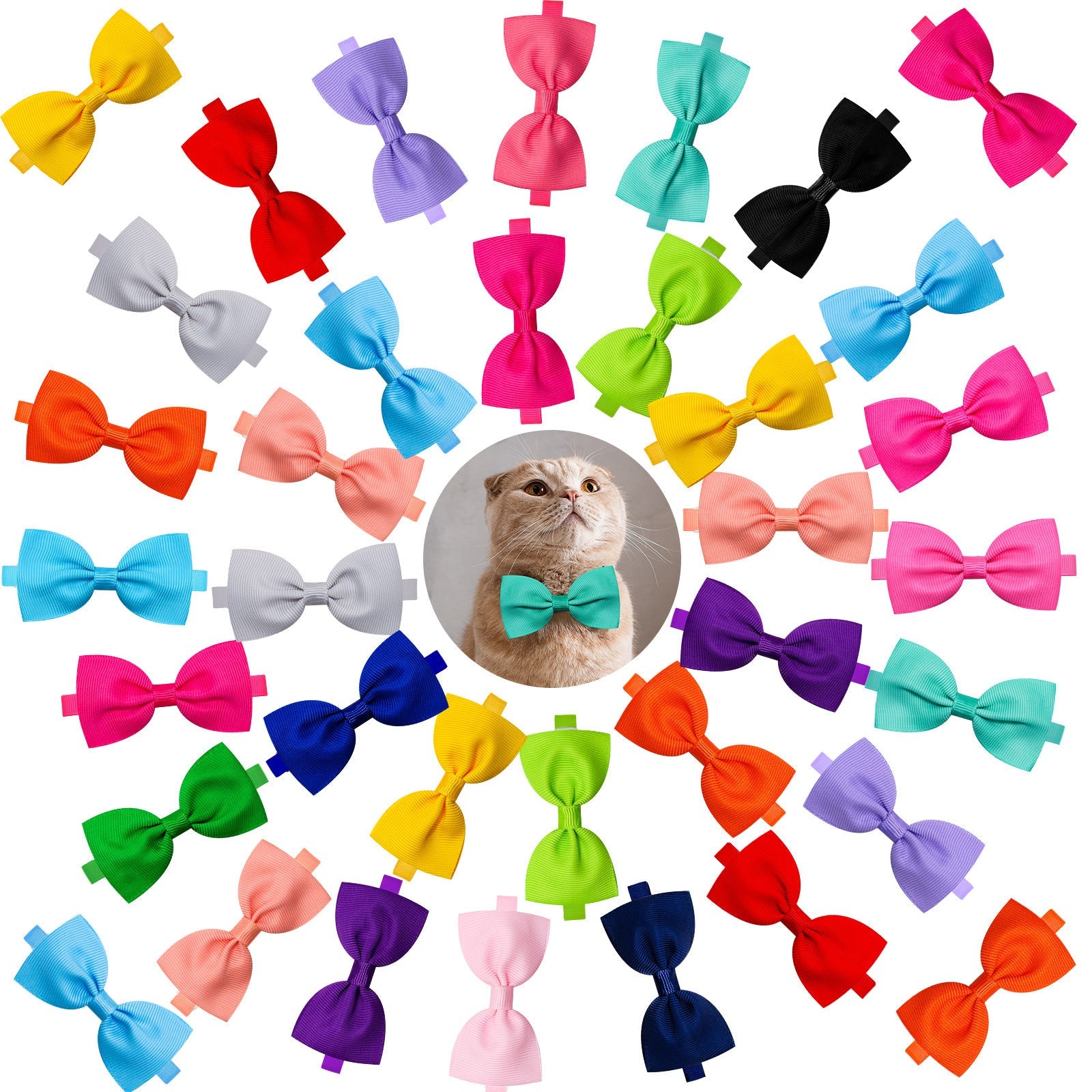 KFX-6911549 Adjustable Tie Bow for Cats and Dogs - Monochrome Colors for Every Season