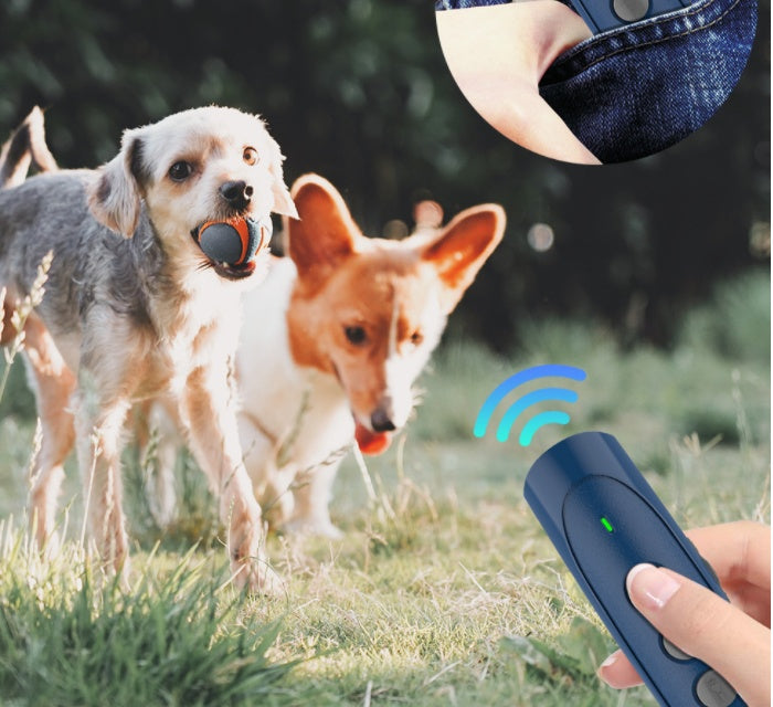 KFX-6912573 Ultrasonic Handheld Dog Bark Control Device - Rechargeable, Black/Sapphire Blue