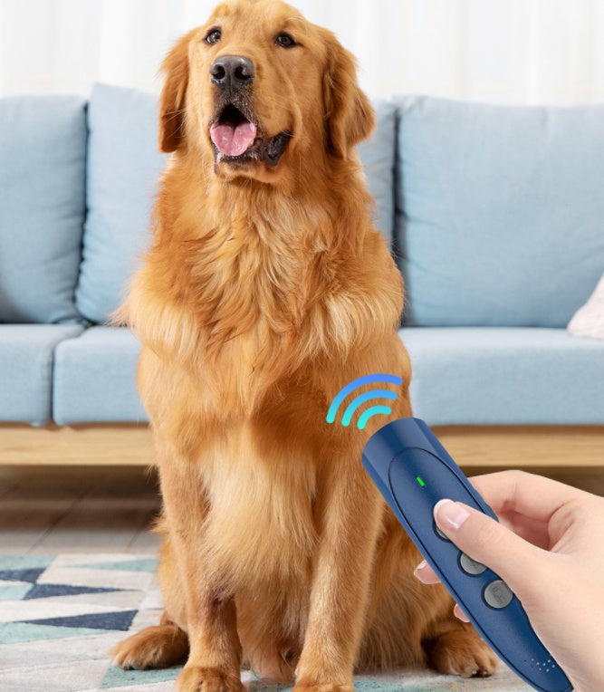 KFX-6912573 Ultrasonic Handheld Dog Bark Control Device - Rechargeable, Black/Sapphire Blue