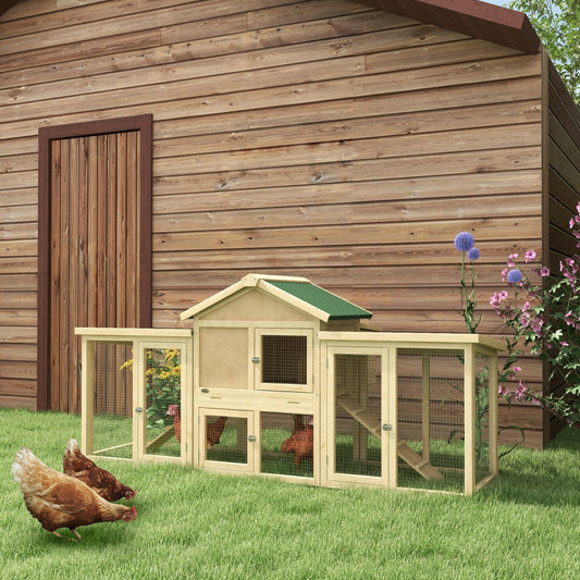 KFX-6912957 Deluxe 65" Outdoor Chicken Coop with Nesting Box and Removable Cleaning Tray