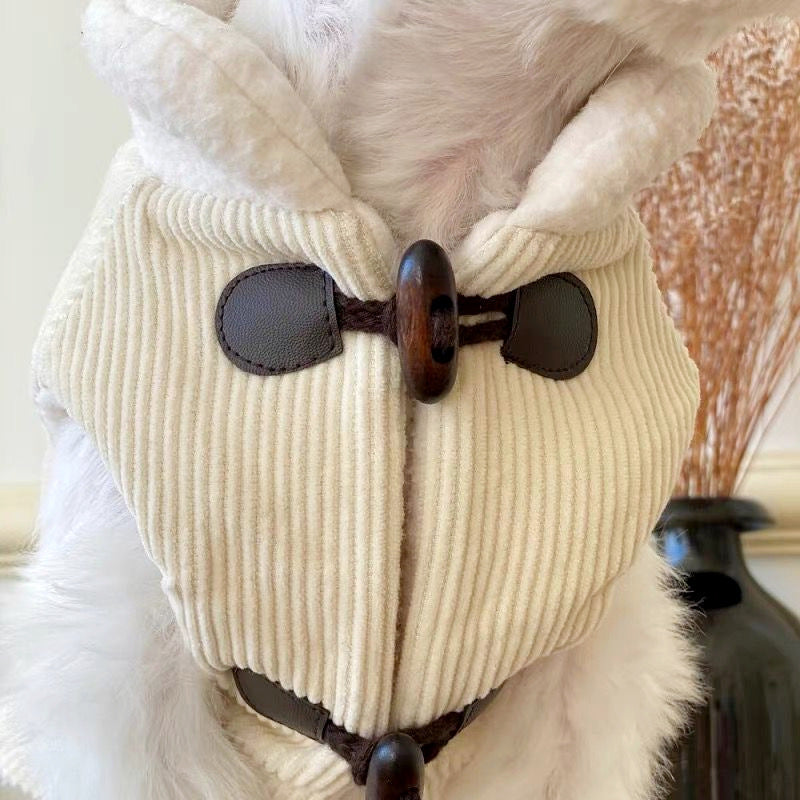 KFX-6913725 Thickened Cotton Pet Coat for Autumn and Winter - Available in Beige and Army Green, Multiple Sizes