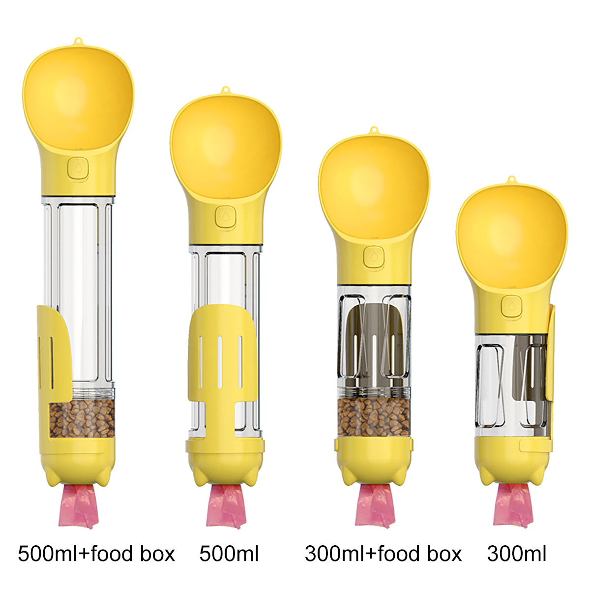 KFX-6915133 Multi-functional Pet Water Bottle with Poo Bag and Shovel - 300ml Capacity in Multiple Colors