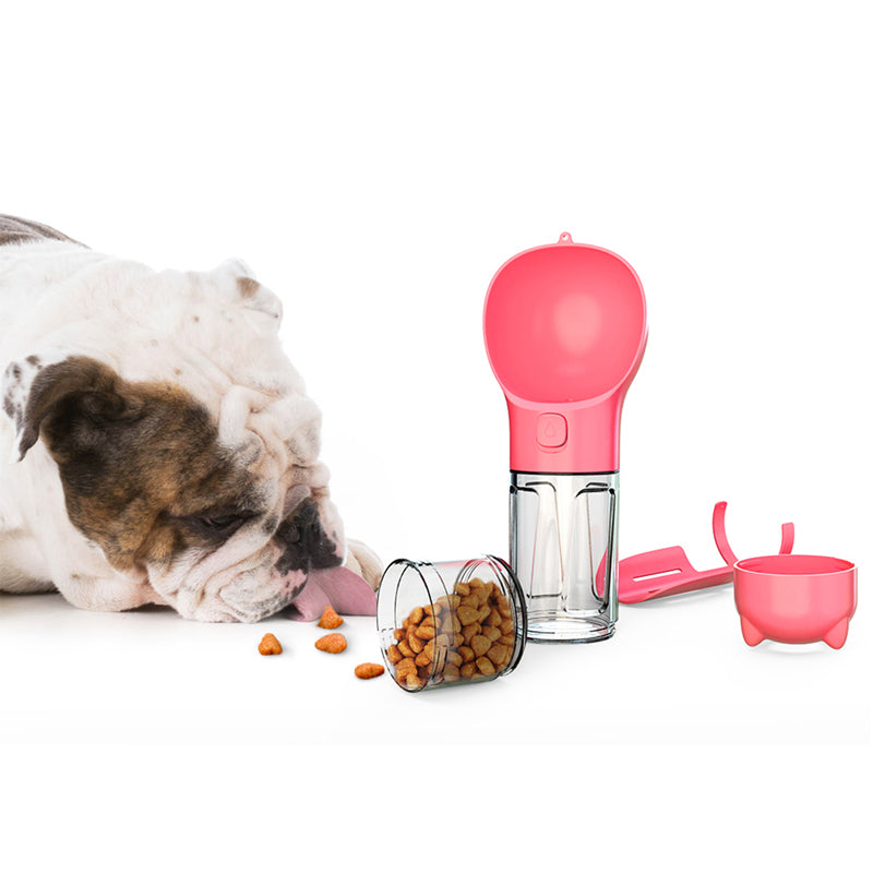 KFX-6915133 Multi-functional Pet Water Bottle with Poo Bag and Shovel - 300ml Capacity in Multiple Colors