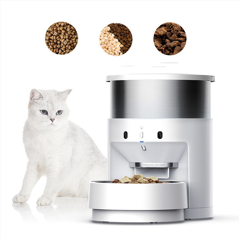KFX-6915261 Automatic Stainless Steel Pet Feeder for Effortless Meal Dispensing