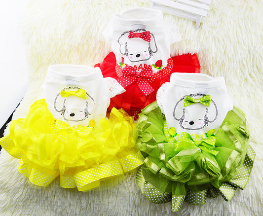 KFX-6916669 Solid Color Cotton Pet Skirt with Plush Design