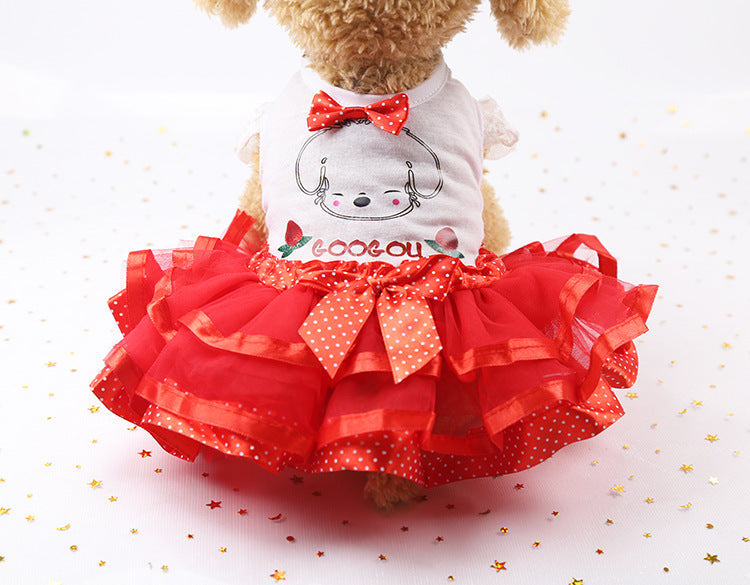 KFX-6916669 Solid Color Cotton Pet Skirt with Plush Design