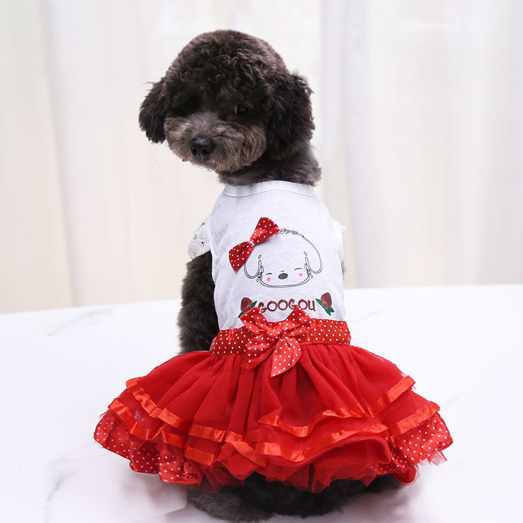 KFX-6916669 Solid Color Cotton Pet Skirt with Plush Design