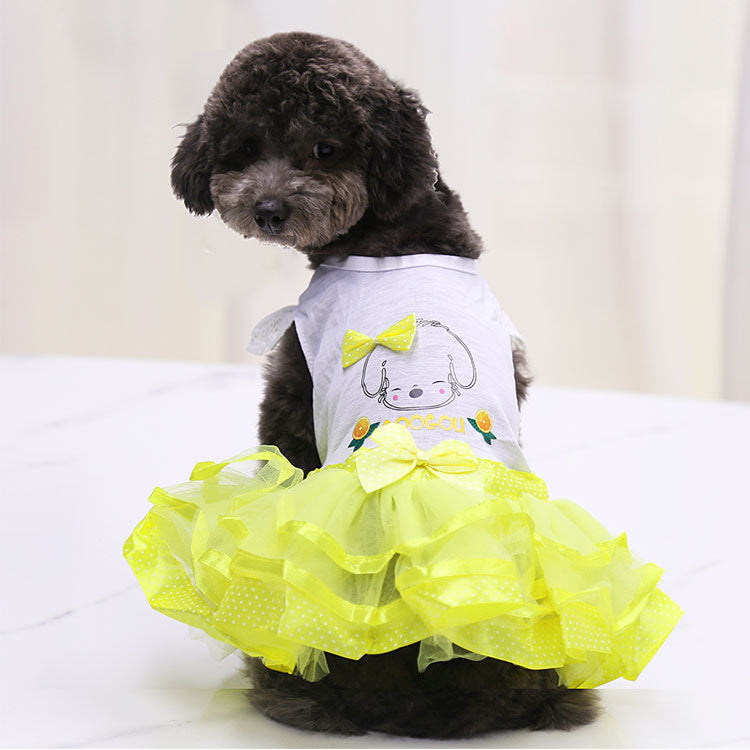 KFX-6916669 Solid Color Cotton Pet Skirt with Plush Design