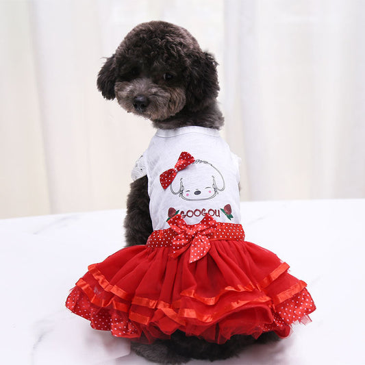 KFX-6916669 Solid Color Cotton Pet Skirt with Plush Design
