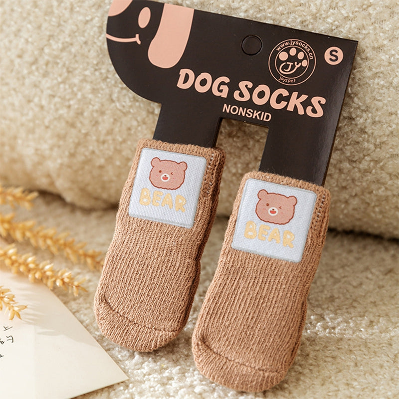 KFX-6921661 Adorable Anti-Slip Dog Socks with Cartoon Big Eyes for Comfort and Winter Protection