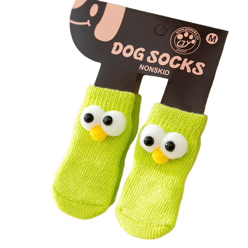 KFX-6921661 Adorable Anti-Slip Dog Socks with Cartoon Big Eyes for Comfort and Winter Protection