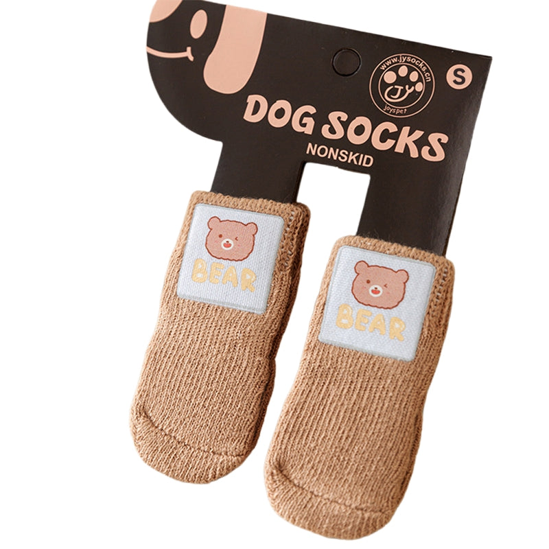 KFX-6921661 Adorable Anti-Slip Dog Socks with Cartoon Big Eyes for Comfort and Winter Protection
