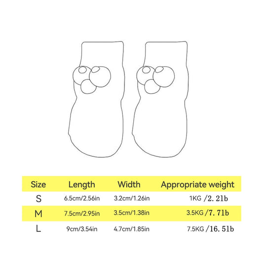 KFX-6921661 Adorable Anti-Slip Dog Socks with Cartoon Big Eyes for Comfort and Winter Protection