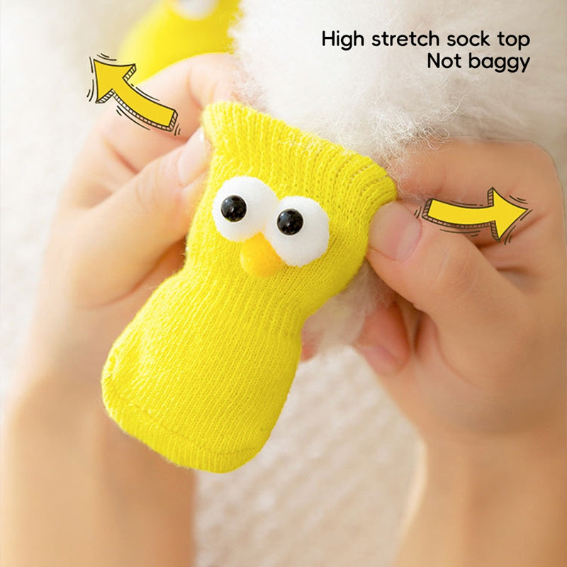 KFX-6921661 Adorable Anti-Slip Dog Socks with Cartoon Big Eyes for Comfort and Winter Protection