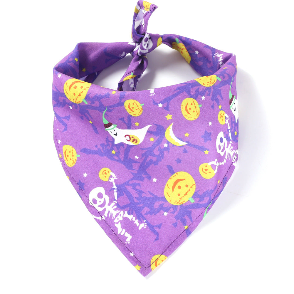 KFX-6922429 Halloween-Themed Decorative Towel for Pets - Polyester Scarf Size 20-46cm