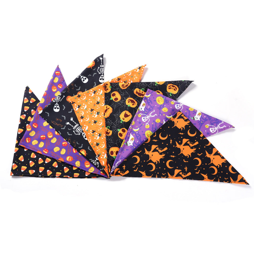 KFX-6922429 Halloween-Themed Decorative Towel for Pets - Polyester Scarf Size 20-46cm