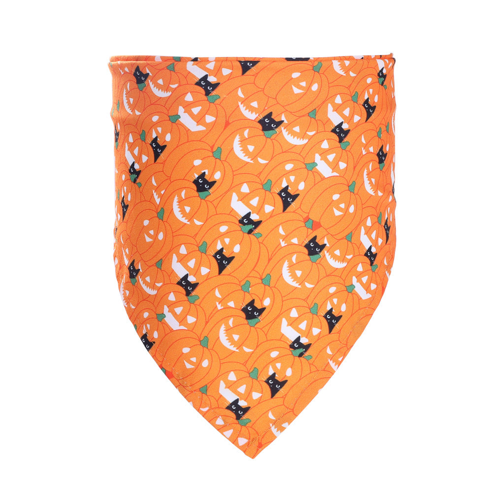KFX-6922429 Halloween-Themed Decorative Towel for Pets - Polyester Scarf Size 20-46cm