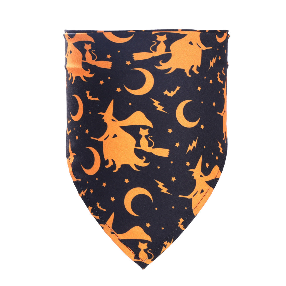 KFX-6922429 Halloween-Themed Decorative Towel for Pets - Polyester Scarf Size 20-46cm