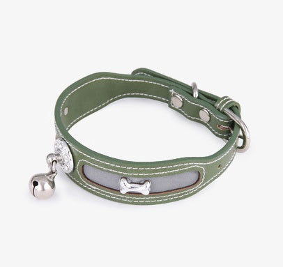 KFX-6922813 Personalized Reflective Dog and Cat Collar in Monochrome Colors - Free Size