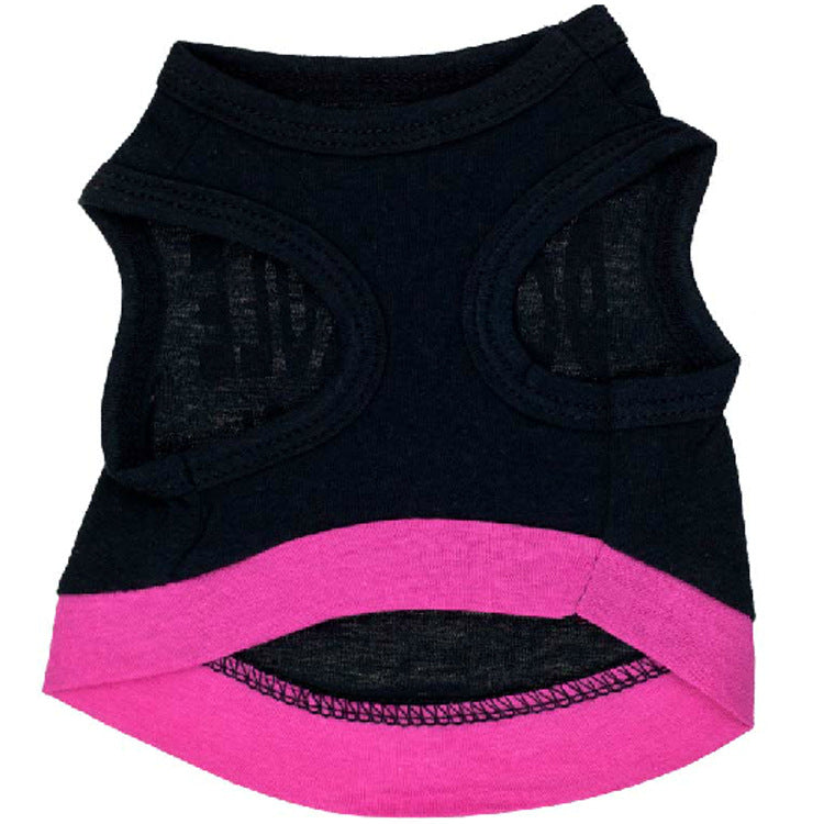 KFX-6923197 Cotton Black Printed Vest for Dogs with Pink Letter Design, Casual Style